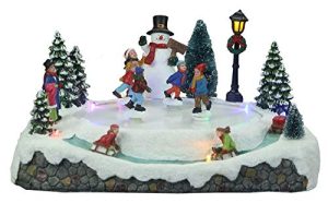 Top Treasures Snow Village Skating Pond | Lighted Christmas Village | Perfect Addition to Your Christmas Indoor Decorations & Holiday Displays