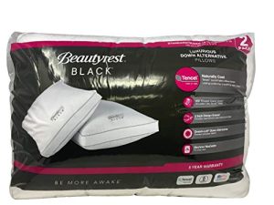BeautyRest Black Luxurious Down Alternative Pillows 400 Thread Jumbo - 2 Pack