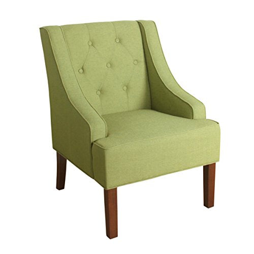 HomePop Kate Tufted Swoop Arm Accent Chair, Olive Green