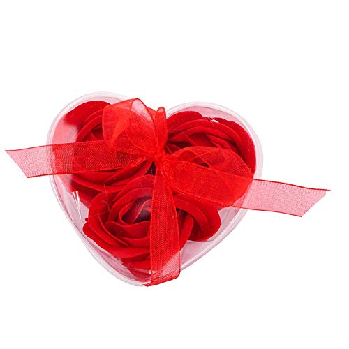 Calmson Soap Artificial Flowers Rose Flower with Gift Box Heart Shaped for Valentine's Day DIY Wedding Bouquets Arrangements Party Baby Shower Home Decorations