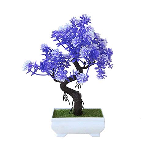 keruite Simulate Plant Artificial Bonsai with Flowerpot Potted,Plastic Artificial Plant in Vase for Home Office Decoration