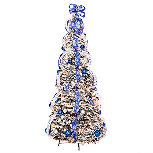 6 ft Snow Frosted Spruce Prelit Pull Up Tree