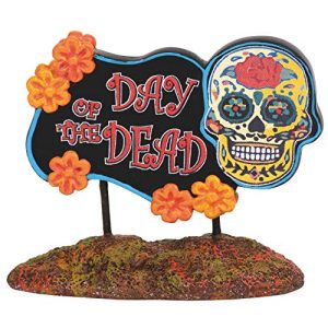 Department 56 Accessories for Village Collections Halloween Day of The Dead Sign Figurine, 1.75, Multicolor