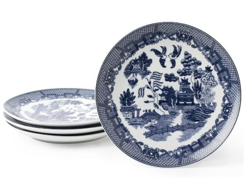 HIC Harold Import Co. YK-328 HIC Blue Willow Dessert Plates, Fine White Porcelain FBAB002RHP7UW