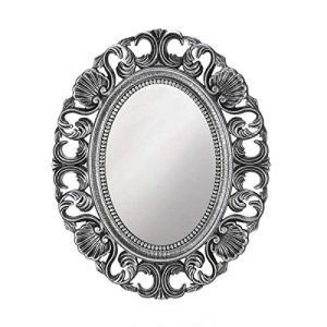 Accent Plus 10018873 Silver Scallop Wall Mirror, White