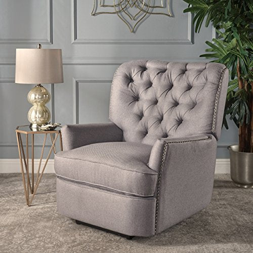 Christopher Knight Home 301901 Palermo Power Recliner Chair, Light Grey