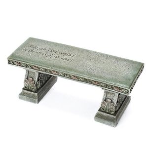Roman Memorial Bench with Verse Inscribed on Top, 15.25-Inch