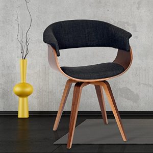Armen Living LCSUCHWACH Summer Chair in Charcoal Fabric and Walnut Wood Finish