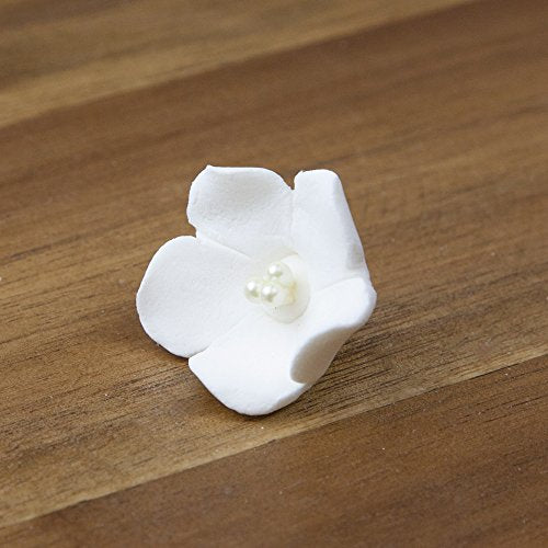 Blossom, White with Pearl Stamens, Unwired, 24 Count by Chef Alan Tetreault