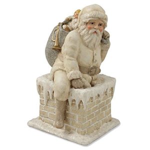 Bethany Lowe 8 Santa in Chimney Figure, Ivory Color