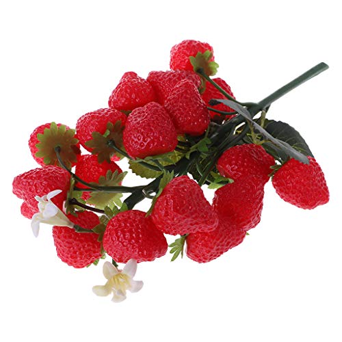 Sample9 Lifelike Plastic Fruit Skewers - Simulations Artificial Fake Fruits for Home Party Decoration (Strawberry)