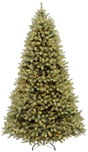 National Tree 9 Foot Feel Real Downswept Douglas Fir Tree with 900 Dual LED Lights and On/Off Switch, Hinged (PEDD1-312LD-90X)