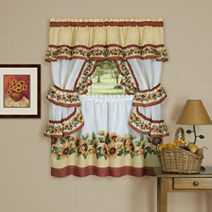 Achim Home Furnishings Black Eyed Susan Window Curtain Cottage Set, 57 inch x 24 inch, Spice, 57 x 24, FBAB01HPRLJ6O