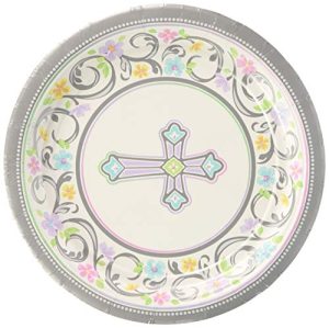 amscan Sweet Christening Round Luncheon Plates, 18 Ct. | Party Tableware FBAB0033MCJ24