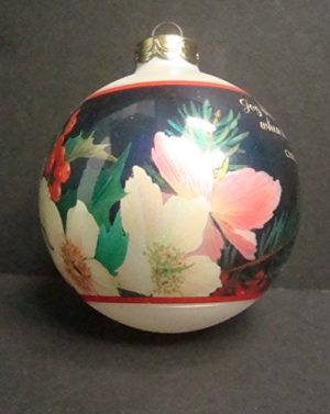 Hallmark Keepsake Ornament Floral Glass Ball 2002