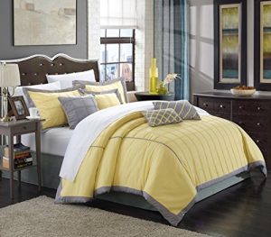Chic Home Rhodes Yellow Queen 12-Piece Bed in a Bag Comforter Set with 4-piece sheet set
