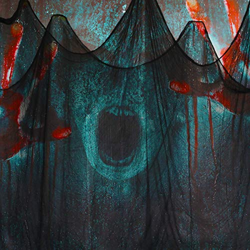 79 Inches x 360 Inches Halloween Creepy Cloth Cheesecloth, Spooky Halloween Decorations Outdoor Party Supplies Decor for Haunted House, Patio, Garden, Indoor Wall Windows