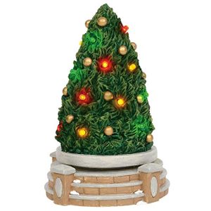 Department 56 Village Cross Product Accessories Festive Tree Rotating Lit Figurine, 7.25 Inch, Multicolor