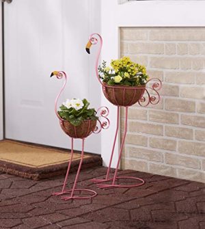 Sets of 2 Bird Planters Flamingos