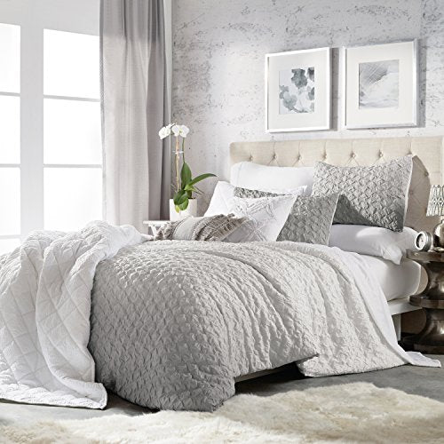 CHF Ombre Honeycomb Microsculpt Comforter Set with Shams, Grey