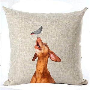 Animal Pet dog Beagle Dachshund Vizsla Throw Pillow Cover Cushion Case Cotton Linen Material Decorative 18 Square (12)