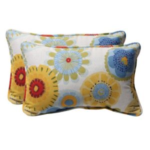 Pillow Perfect Decorative Multicolored Floral Rectangle Toss Pillows, 2-Pack