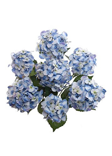 Artificial Hydrangea Bush in Light Blue - 25 Tall x 6 Blooms