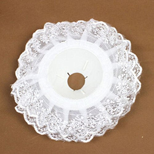 856store Novelty 2Pcs Bridal Wedding Bouquet Flower Handle Holder Mini Lace Edge Collar Decor - White 2pcs