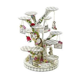 Talking Tables TSALICE-TREATSTAND Alice In Wonderland Cupcake Stand Centerpiece Mad Hatter Tea Party, Treat, Mixed colors