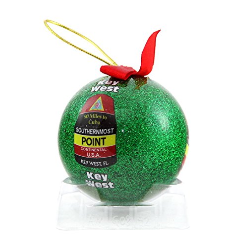 Key West Southernmost Point Christmas Ball Ornament Green