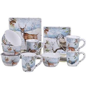 Certified International 89255 Winter's Lodge 16 piece Dinnerware Set, Set of 4, One Size, Mulicolored
