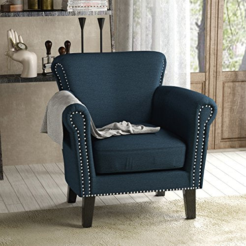 Christopher Knight Home 302568 Brice Arm Chair, Navy Blue