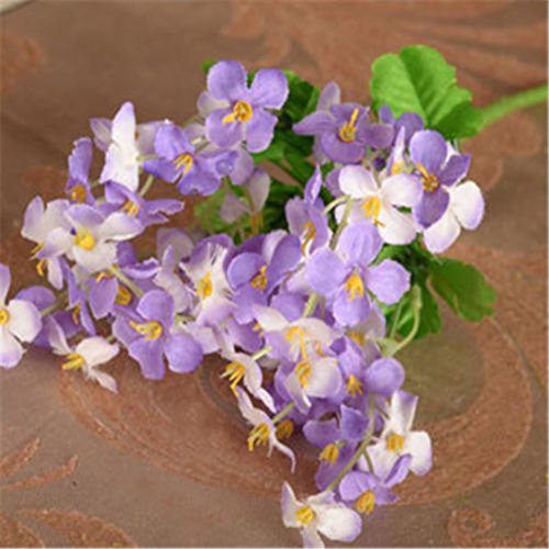 Aland-1Pc Primroses Simulation Bouquet Small Artificial Silk Flower Wedding Home Decor - Purple