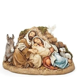 Restful Holy Family 9.5 Inch Resin Nativity Figurine