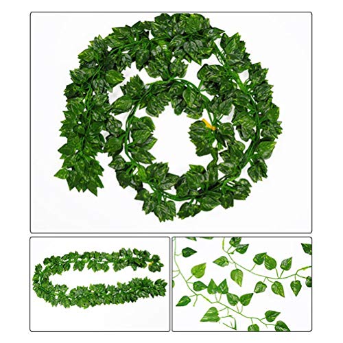 PRALB 24PCS 2M Artificial Ivy Vine Garland Plants Wall Hanging Leaf for Decor Ivy Vine Long Vine Green Fake Foliage Home Wall String Accessory.
