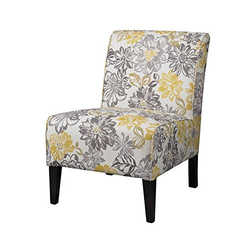 Linon Lily Gray & Yellow Polyester Side Chair