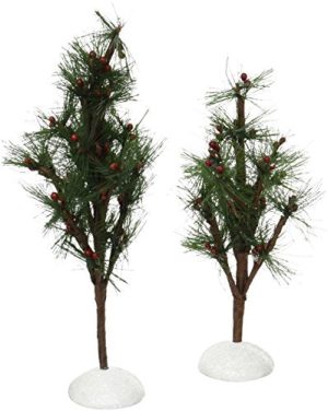 Department 56 Accessories for Villages Berry Pine Trees Accessory Figurines