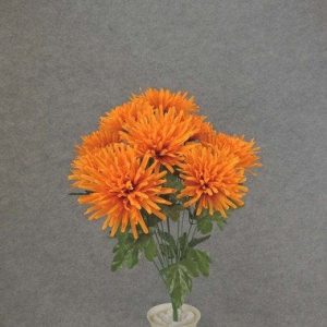 Factory Direct Craft Artificial Orange Spider Mum Floral Bush for Arranging and Crafting