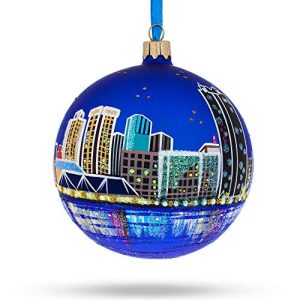 Virginia Beach, Virginia Glass Christmas Ornament 4 Inches