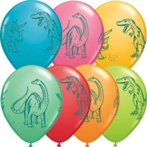 11 Dinosaurs in Action Festive Latex Balloons