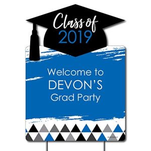 Personalized Blue Grad - Best is Yet to Come - Party Decorations - Custom Royal Blue 2019 Graduation Party Welcome Yard Sign