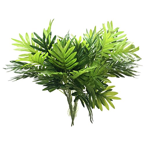 Artificial Plants Palm Tree Faux Palm Plant Leaves Greenery Tree for Fake Simulation Greenery Plants Indoor Outside Home Garden Office Home Wedding Decoration - 2 PCS