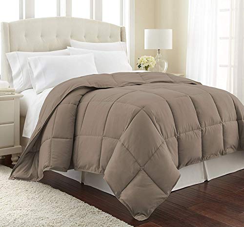 Daily Delight Linen Oversized Super King Down Alternative 800 Thread Count Comforter (120 x 98) 116 Ounces of Fill, Taupe