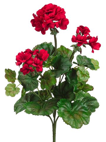 Faux 19 Water-Resistant Geranium Bush x5 RED (Pack of 12)