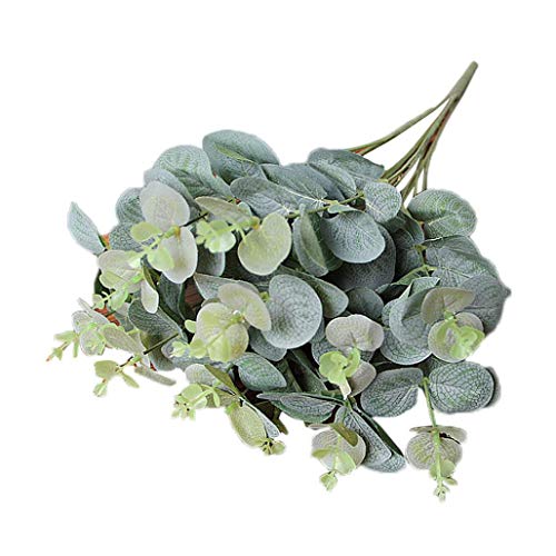 Green Eucalyptus Leaves, A Bunch Of Artificial flowers, Bouquet Simulation Fake Leaf for Home Decor Engagement Wedding Decoration For Living Room