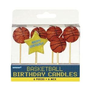 Basketball Birthday Toothpick Candle Set