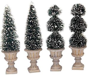 Lemax Village Collection Cone-shaped & Sculpted Topiaries Set of 4 #34965