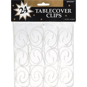 Amscan Highly Durable Tablecover Clips, One Size, Clear FBAB002PICFOE
