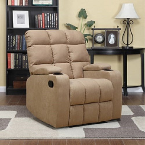 Microfiber Recliner Storage Arm Cup Holder Wall Hugger Brown. This Will Make a Great Additional to Your Living Room Furniture!
