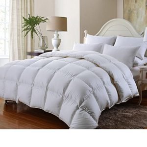 Grandeur Linen's Twin Extra Long (XL) Size Luxurious 800 Thread Count Siberian GOOSE DOWN Comforter, 100% Egyptian Cotton Cover, Solid White Color, 750 Fill Power, 50 Oz Fill Weight